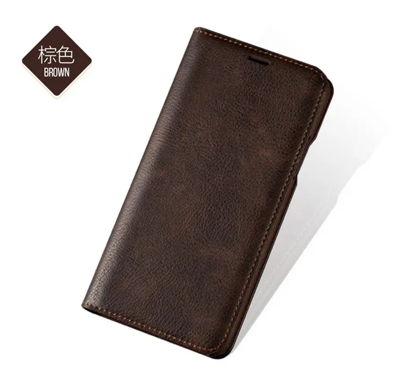 Brown Роскошный Флип Crazy horse узор кожаный чехол для телефона для iPhone 6 7 8Plus X XR XmaxWallet сумка для карт кронштейн PU задняя крышка чехол - Цвет: Brown
