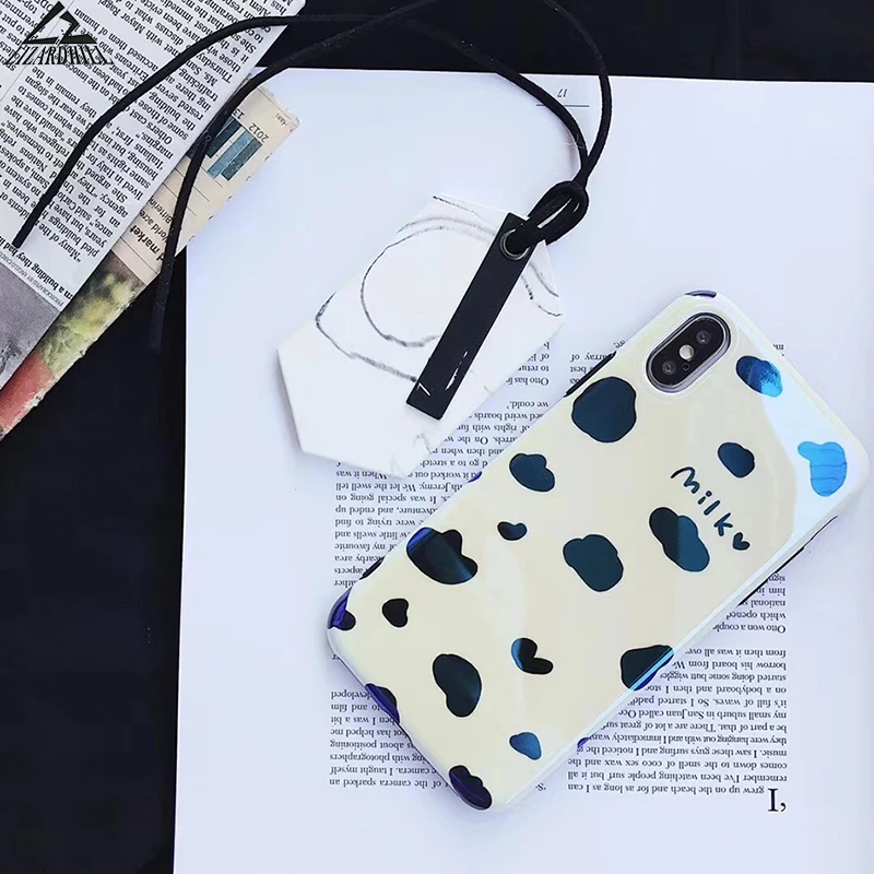 Lizardhill Fashion Blu-Ray Phone Cases For iPhone 6 6S 7 8 Plus X milk spot glossy Soft TPU Back Cover for iphone coque fundas |