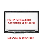 ЖК-дисплей для HP Pavilion x360 15-br033nr 15-br017na 15-br016ng 15-br013na 15-br015ng, сенсорный экран, дигитайзер, стекло в сборе