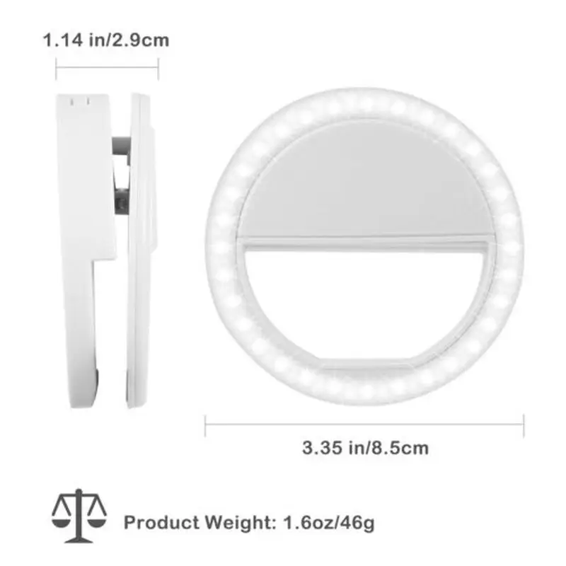 Универсальная кольцевая лампа для селфи с телефоном USB-зарядка портативный