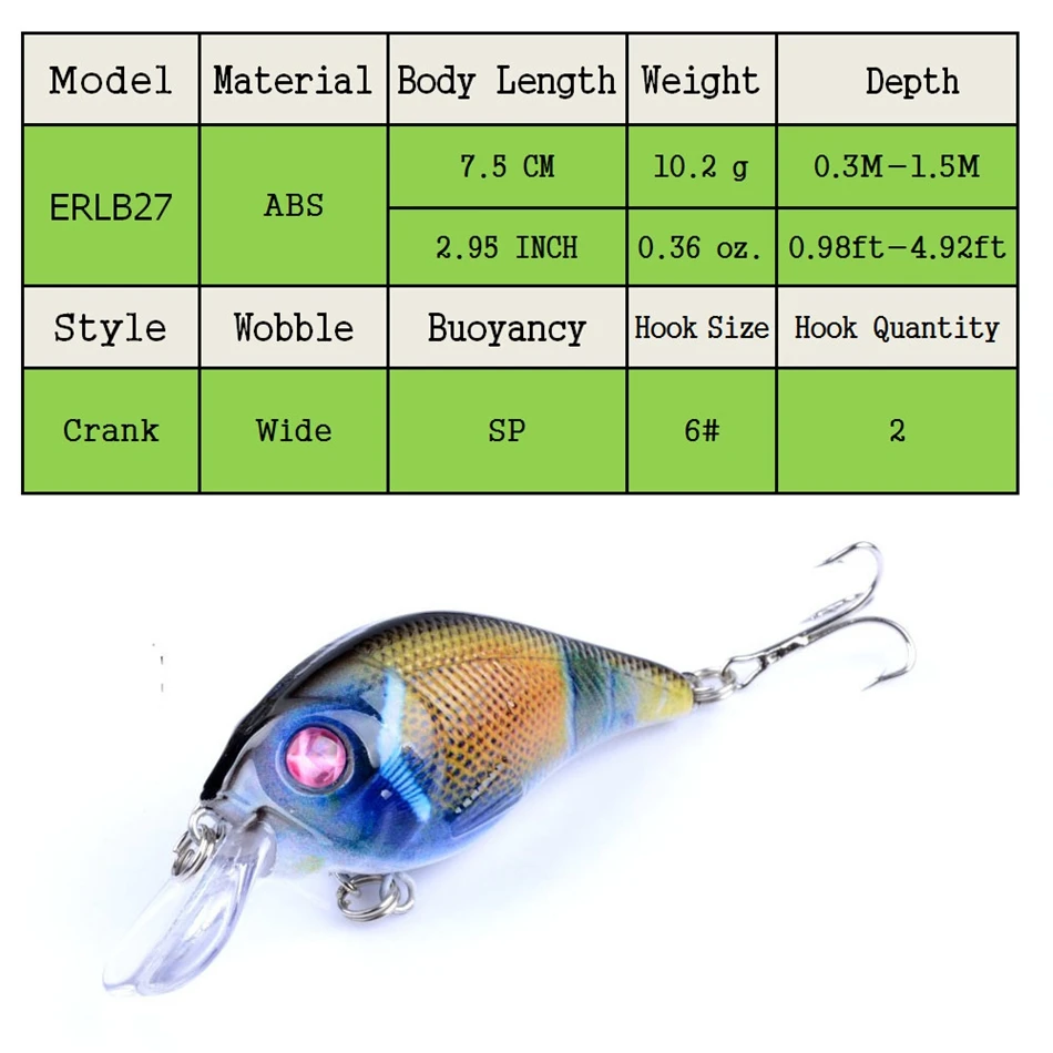 East Rain 7 5 см 10 2 г окрашенная подвесная приманка для Пресноводной морской рыбалки SP