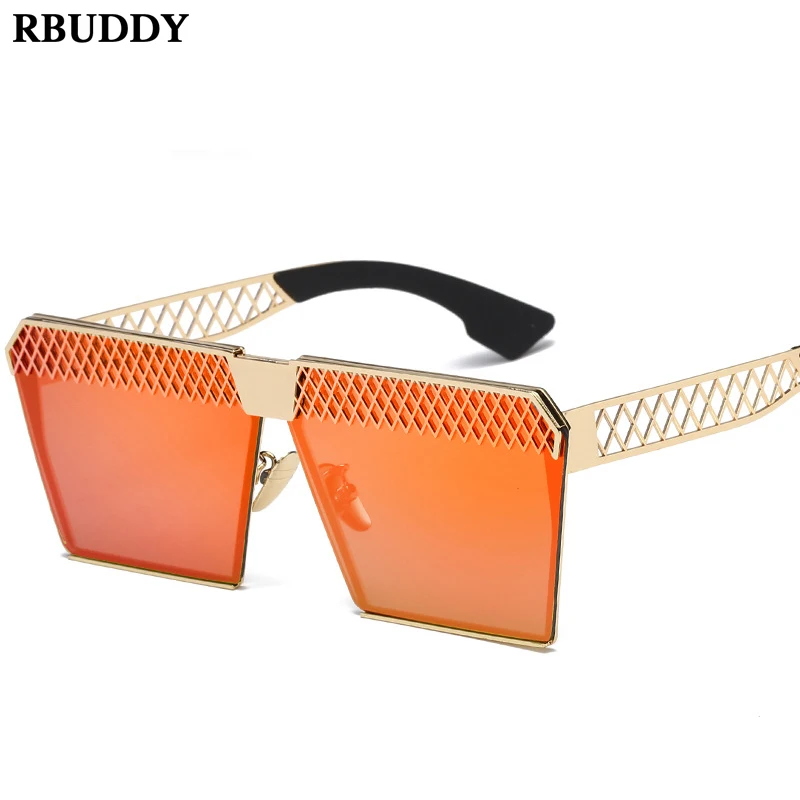 RBUDDY негабаритные ажурные солнцезащитные очки для женщин квадратная прозрачная