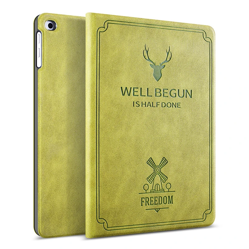 Green hard Для ipad mini чехол, GOLP Ретро олень узор из искусственной кожи для ipad mini 1 2 3 Coque чехол Смарт Стенд для ipad mini 2 - Цвет: Green hard