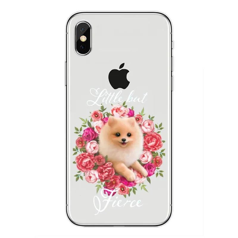 Pomeranian cao bonito Caso Capa Dura para o iPhone Da Apple X XS Max XR 6 7 8 Plus alem de 5 10 чехол для телефона|Сумки