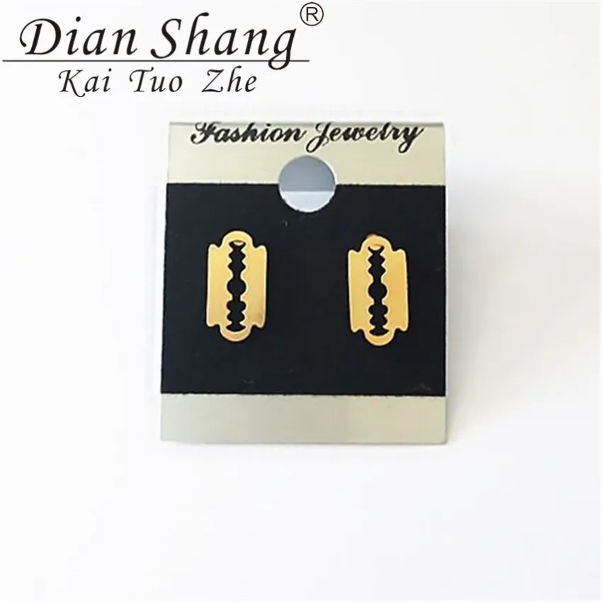 Серьги 2017 г. гвоздики в стиле панк бритва из нержавеющей стали серьги лезвия