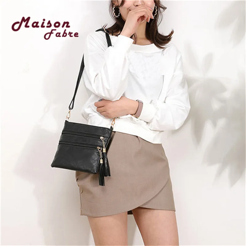 Fashion 2020 Zipper Bag Women Candy Color Tassel Messenger Bags Female Handbag Shoulder Flap Bolsa Feminina|Сумки с ручками| |
