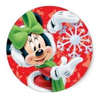 1 5inch minnie holding snowflake classic round sticker