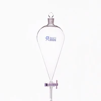 separatory funnel pear shapewith ground in glass stopper and stopcock capacity 3000mlptfe switch valve