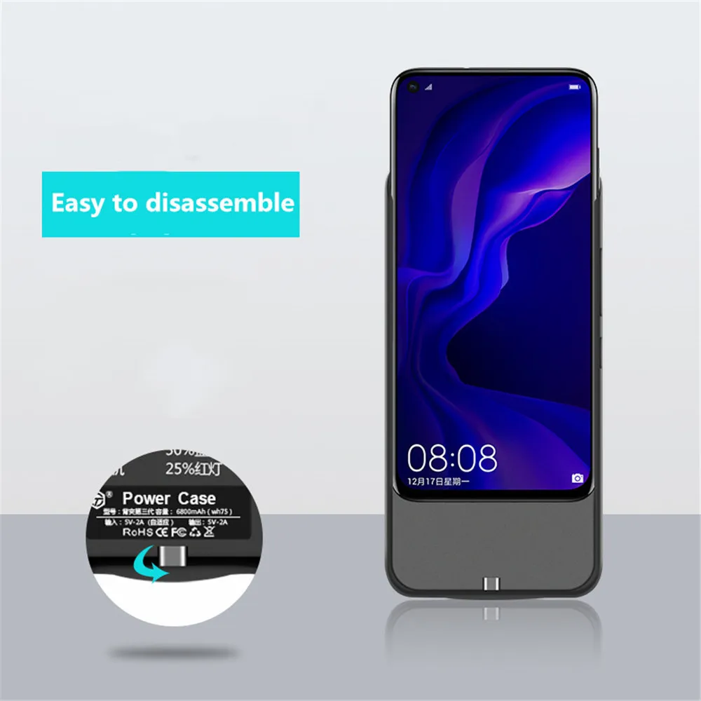 Чехол для зарядного устройства NTSPACE Huawei Nova 4 чехол портативного 6800 мАч внешний