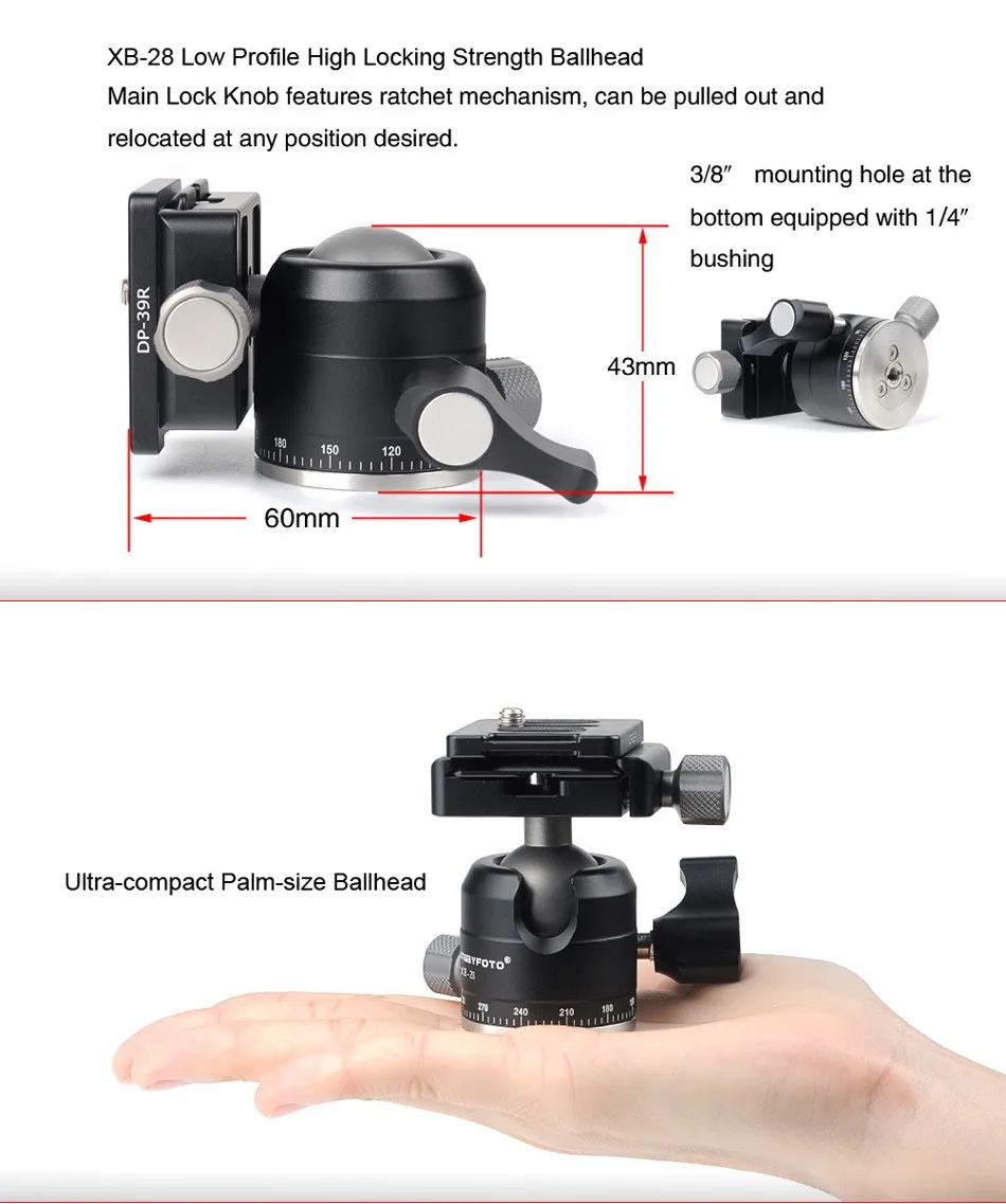 SUNWAYFOTO T1A20D-T Профессиональный мини штатив для камеры стенд Para Movil Tripodes Dslr& Phone аксессуары с шаровой головкой