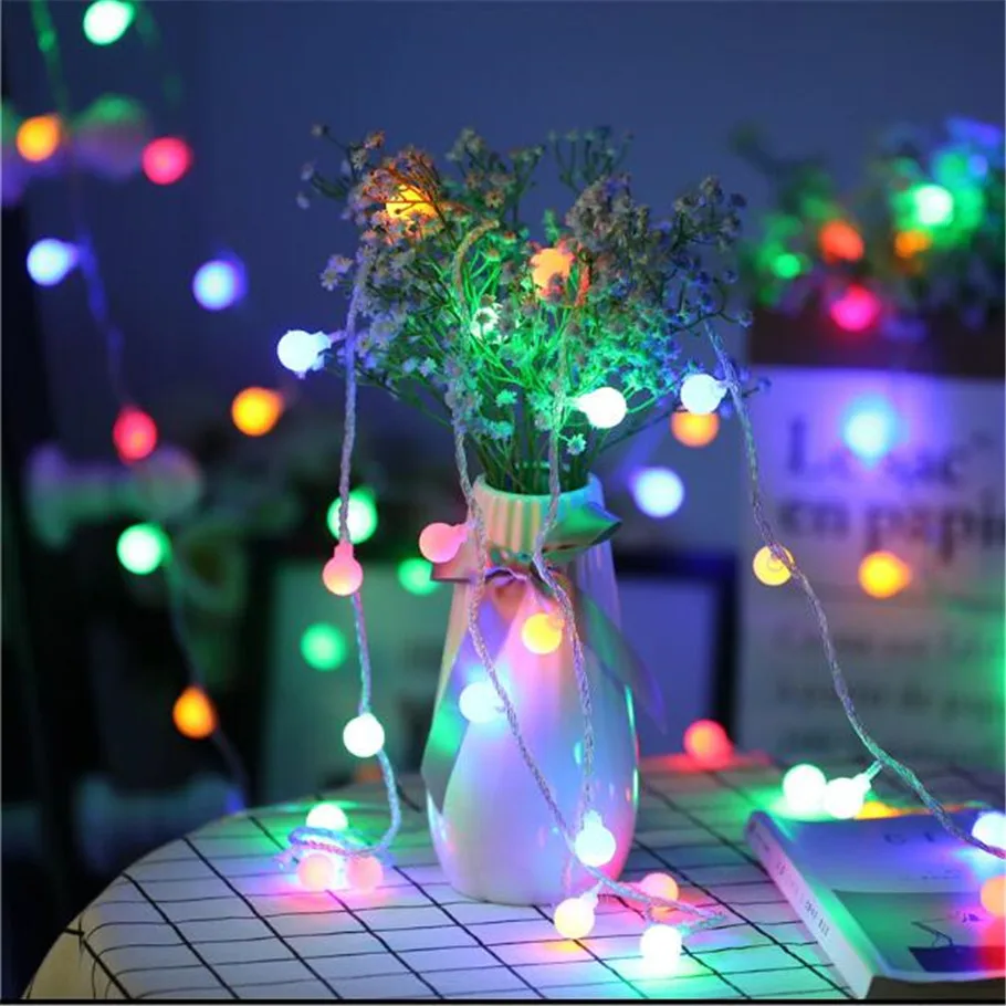 Заводская распродажа AC220V 10 м 50LED Cherry Шаровые строка огни Праздник Свадьба