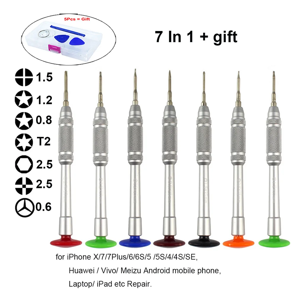 5/7Pcs Pentalobe 0.8 1.2 Tri wing Y0.6 Cross Phillips 1.5 Torx T2 Screwdriver Set for iPhone Cellphone Laptop Macbook Repair | Инструменты