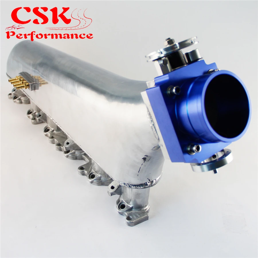 Модифицированный воздухозаборный коллектор + синий/серебристый 80 мм