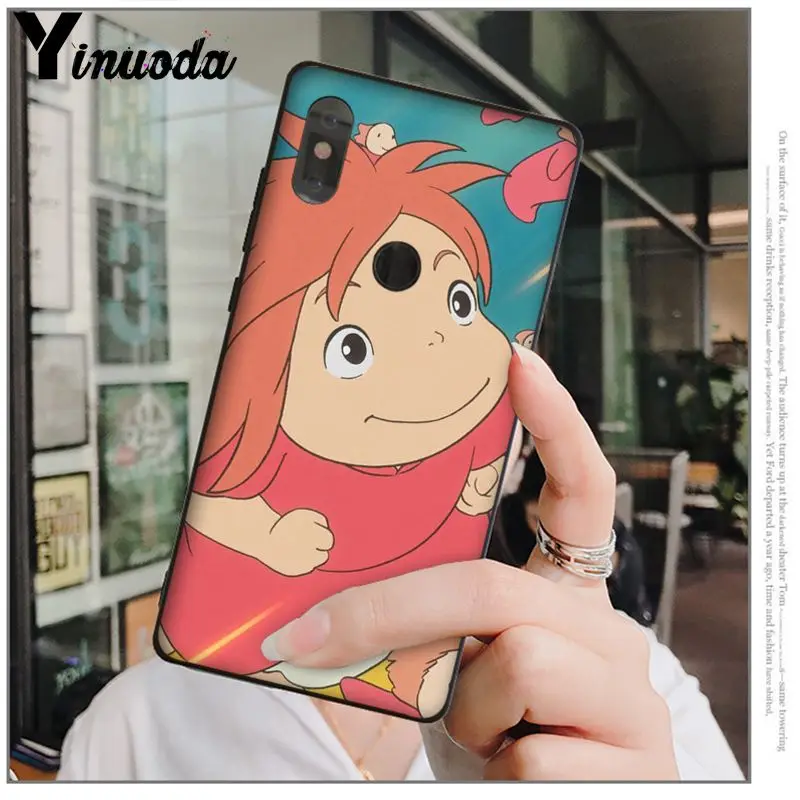 Yinuoda Hayao Miyazaki аниме ponyo на скале черный мягкий силиконовый чехол для телефона Xiaomi Mi