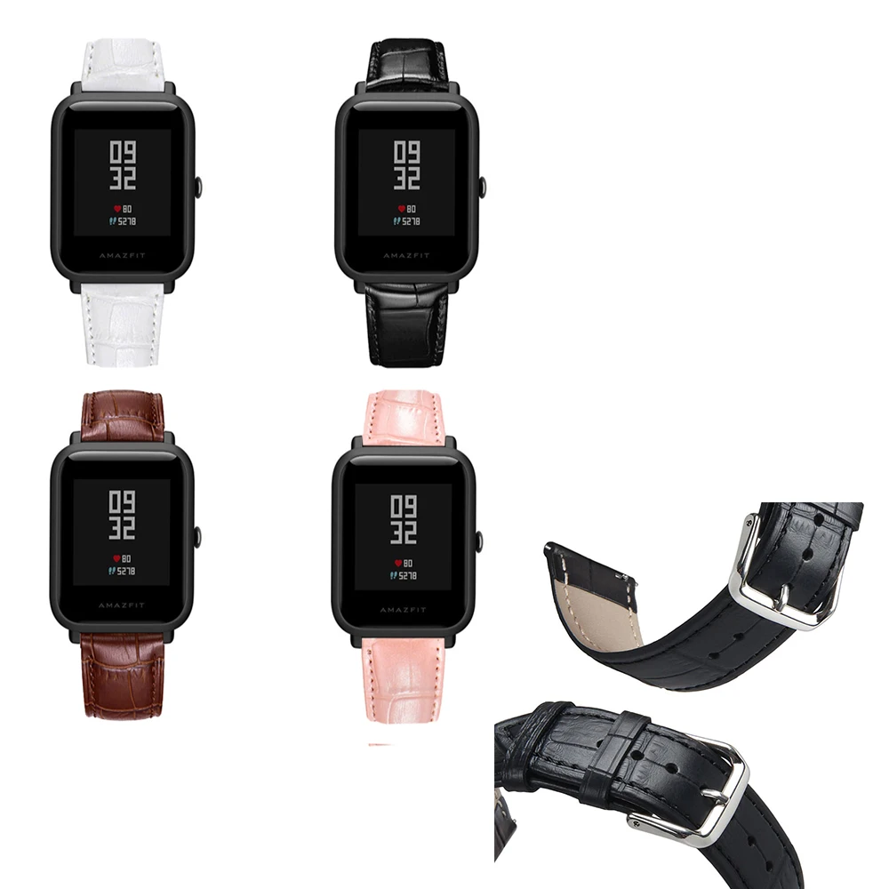 Качество из искусственной кожи часы ремешок для Xiaomi Huami Amazfit Bip Мода Заменить для мужчин t унисекс браслеты 20 мм Мужской Женский браслет
