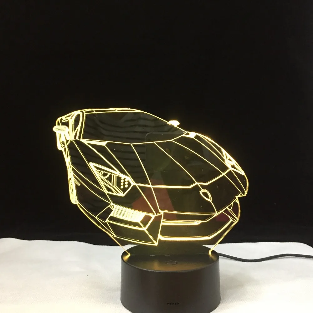 3d светодиодный светильник для спортивного автомобиля с цветным постепенным