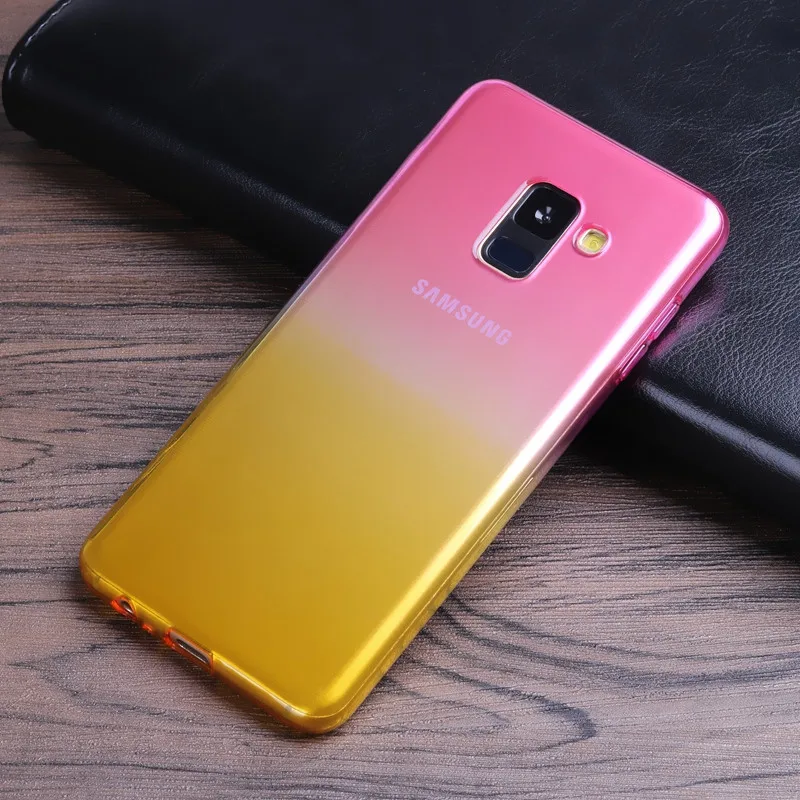 Lnobern High-quality Gradient Color TPU Soft Back Case For Samsung Galaxy A8 Plus 2018 |