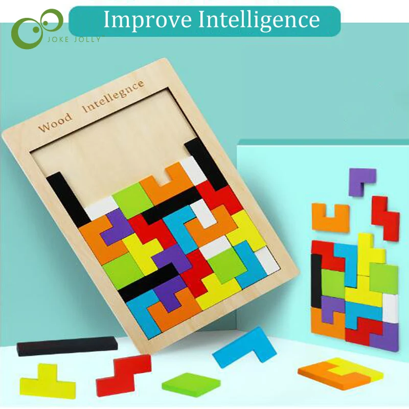 1 шт. красочные деревянные Танграм головоломки игрушки тетрис игра Дошкольное