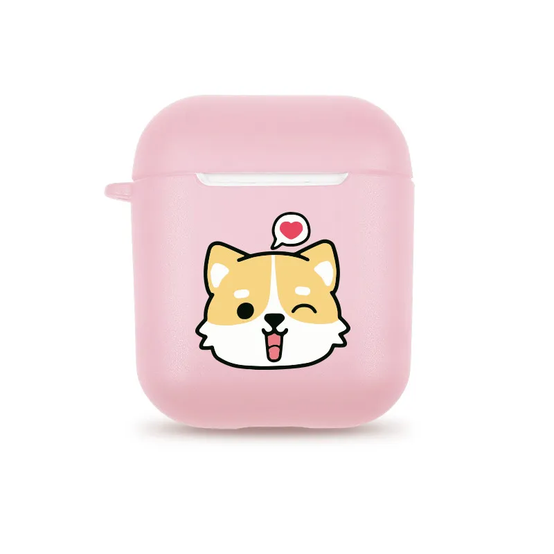 dog with heart Силиконовые сумки для Airpods Единорог забавные английские слова лимон фрукты переноски приемник Чехлы для Apple Airpods чехол для наушников Etui - Цвет: dog with heart