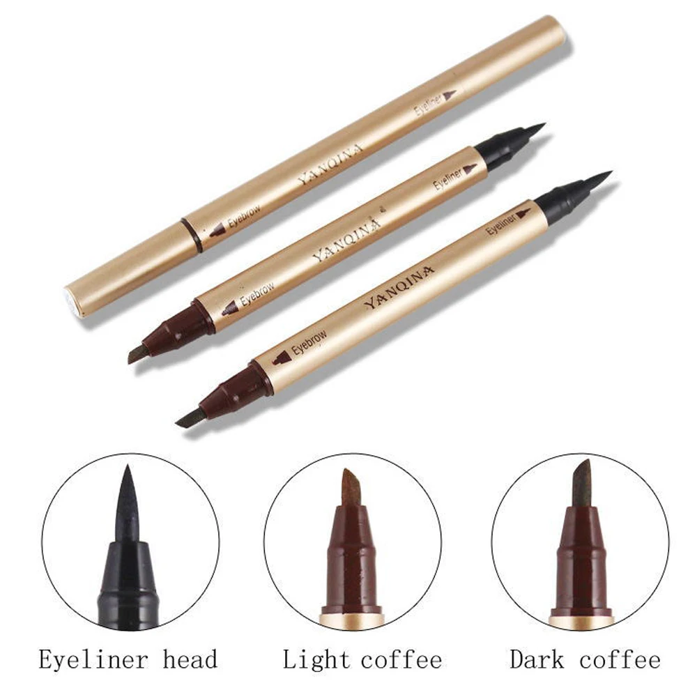 1 шт. Женская водостойкая Двусторонняя подводка для глаз и бровей жидкая ручка