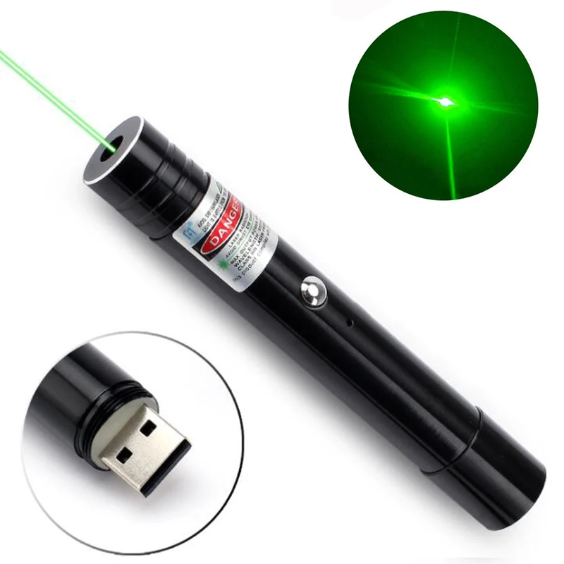 Зеленая/красная лазерная указка USB перезаряжаемая Лазерная ручсветильник ящаяся