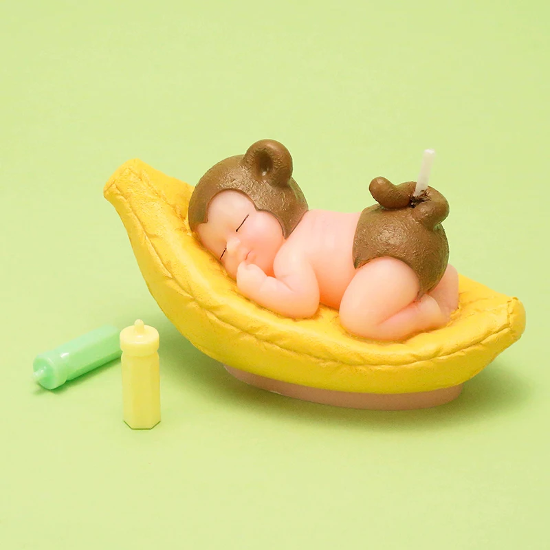 (Упаковка из 10 свечей) Детская Бездымная свеча со спящей обезьянкой для крещения