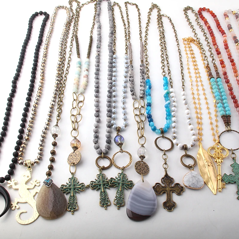 

MOODPC Wholesale Fashion 20pc Mix Color Cross Necklace Handmade Women Jewelry