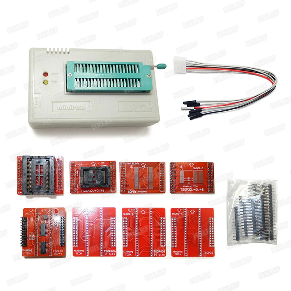 XGECU TL866II плюс универсальный Minipro программатор+ 24 адаптера+ тестовый зажим TL866 PIC биос высокоскоростной программатор