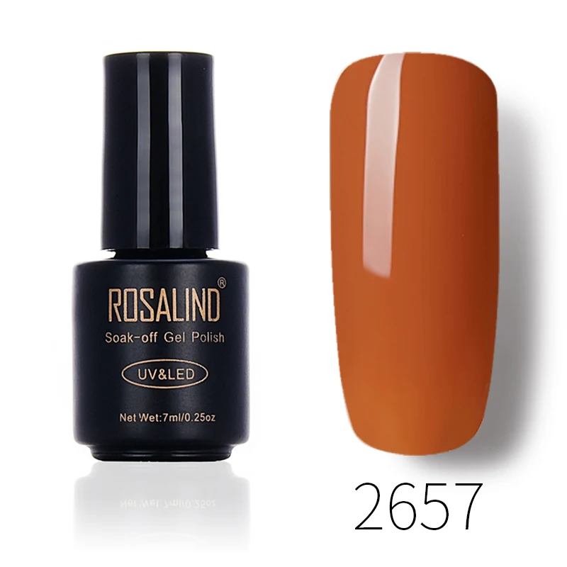 2657 ROSALIND кофе цвета 7 мл; Гель-лак для ногтей лак УФ светодиодный ЛАМПА Маникюр дизайн ногтей почти без аромата длинные-стойкий Гель-лак - Цвет: 2657