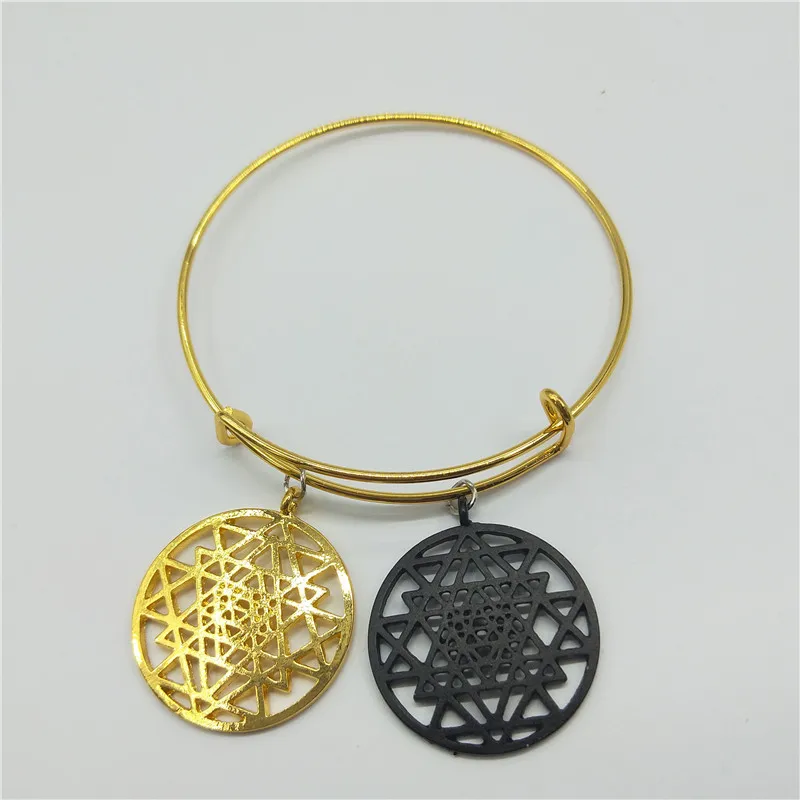 Браслет с серебряным покрытием Sri Yantra Молекулярный браслет цветком