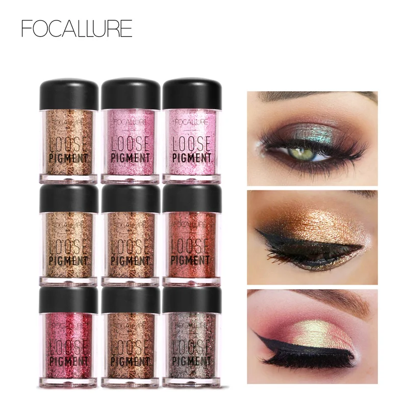 2019 FOCALLURE 18 цветов блестящие тени для век макияж алмазные губы россыпью глаз