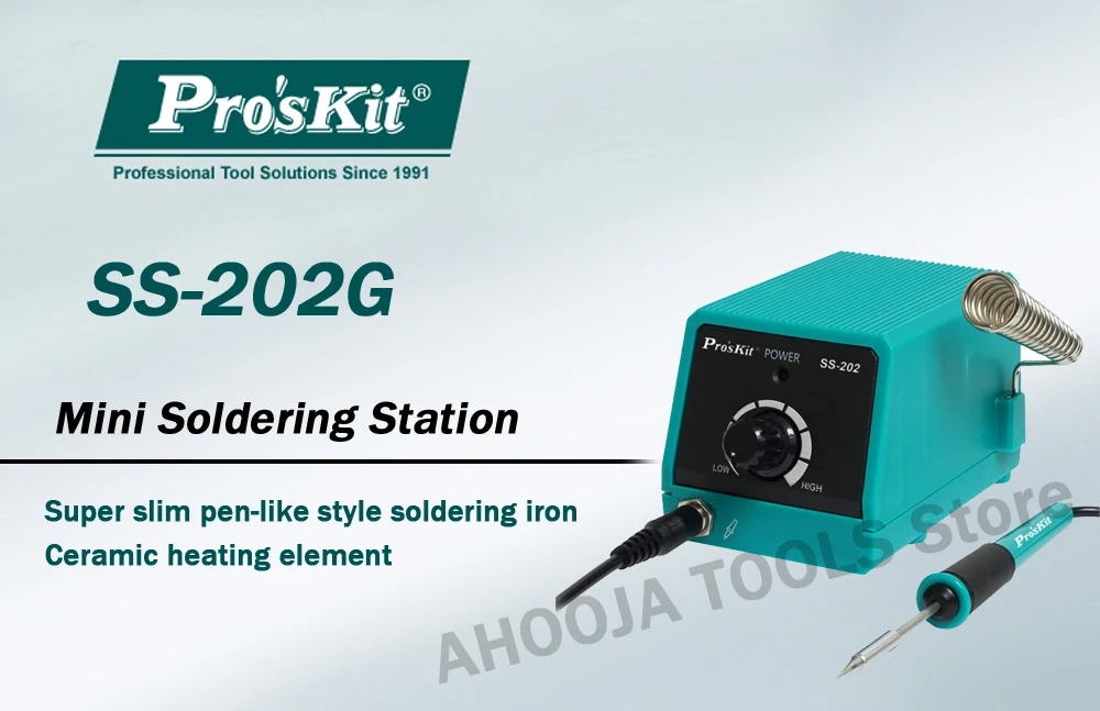 Pro'skit SS-202G профессиональная Мини паяльная станция постоянная температура электрические инструменты для обслуживания сварочный Утюг портативный