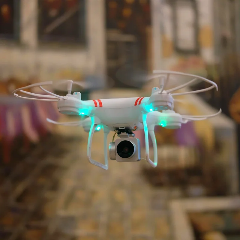 Селфи Дрон с камерой WIFI FPV Квадрокоптер мини Радиоуправляемый вертолет один ключ