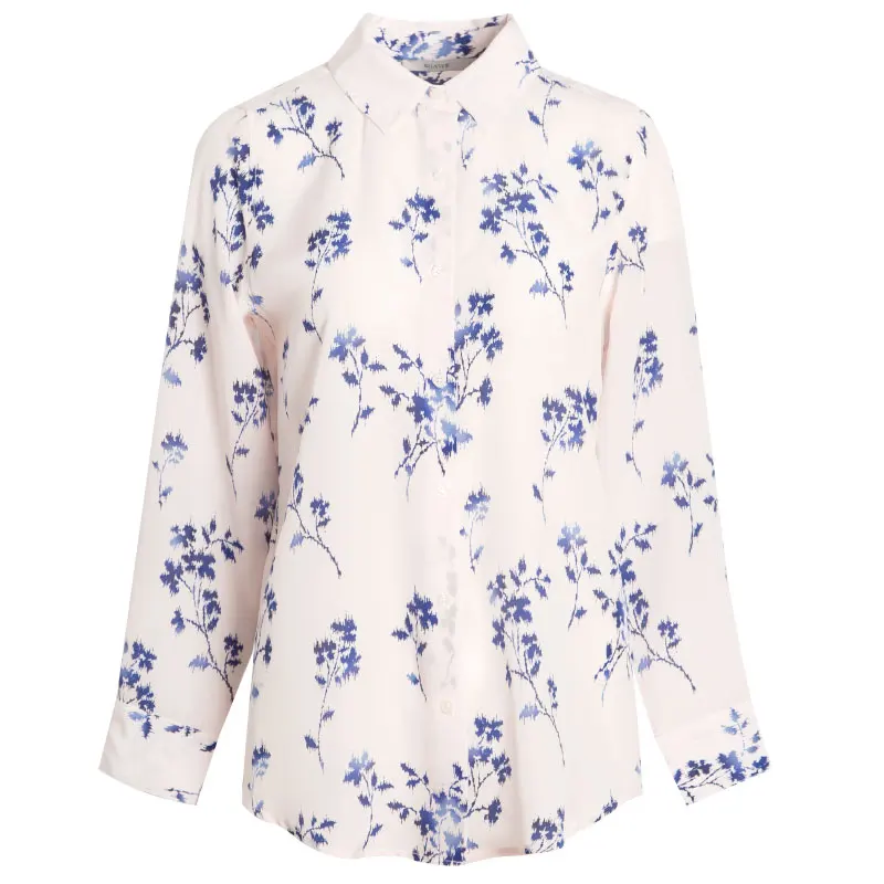 Женская шифоновая блузка с длинным рукавом офисная из 100% натурального шелка