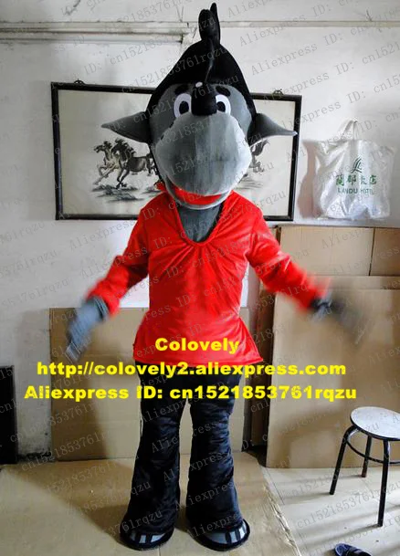 Умный серый Тимберс волк Coyote талисман костюм персонажа мультфильма Mascotte черный