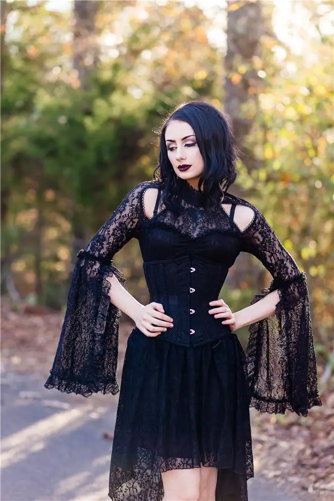 Женское многослойное кружевное платье Darkinlove Goth Little Black DW139 | Женская одежда
