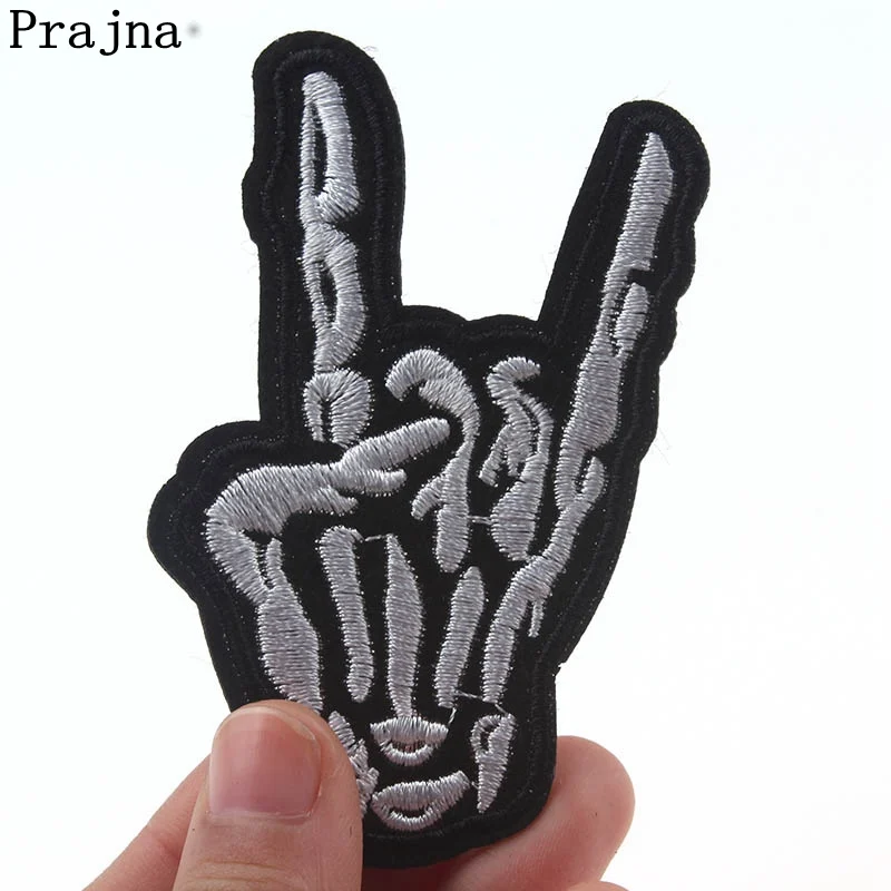 Вышитые нашивки Prajna в стиле панк для одежды с жестами на руку тканевая наклейка
