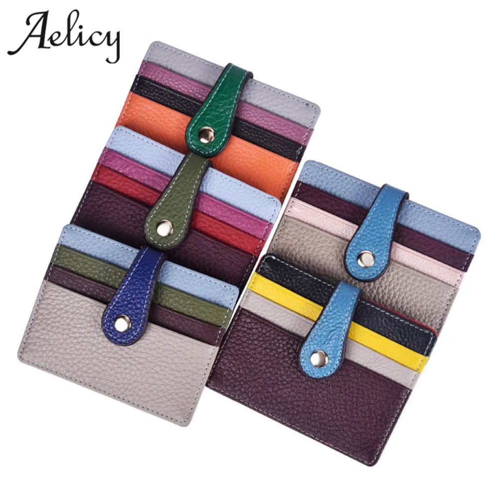 Простой короткий кошелек Aelicy мужской на застежке с несколькими картами и