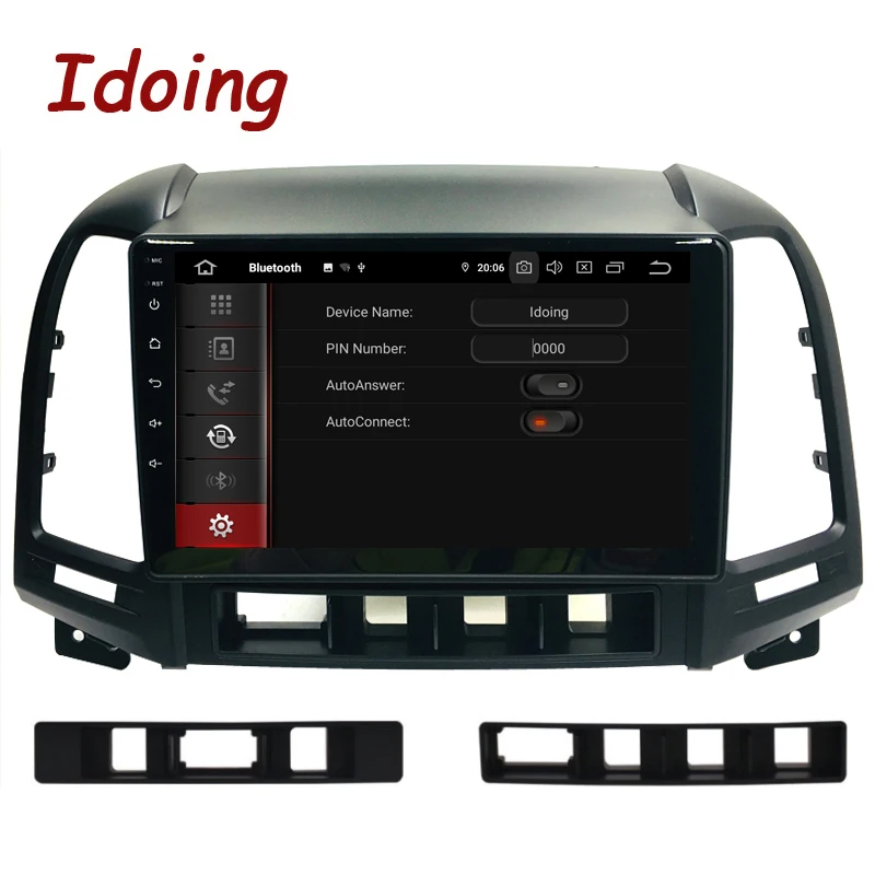 Idoing " 2.5D ips автомобильный Android9.0 Радио мультимедийный плеер для hyundai Santa Fe 2 2006-2012 gps навигация PX5 4G+ 64G Восьмиядерный