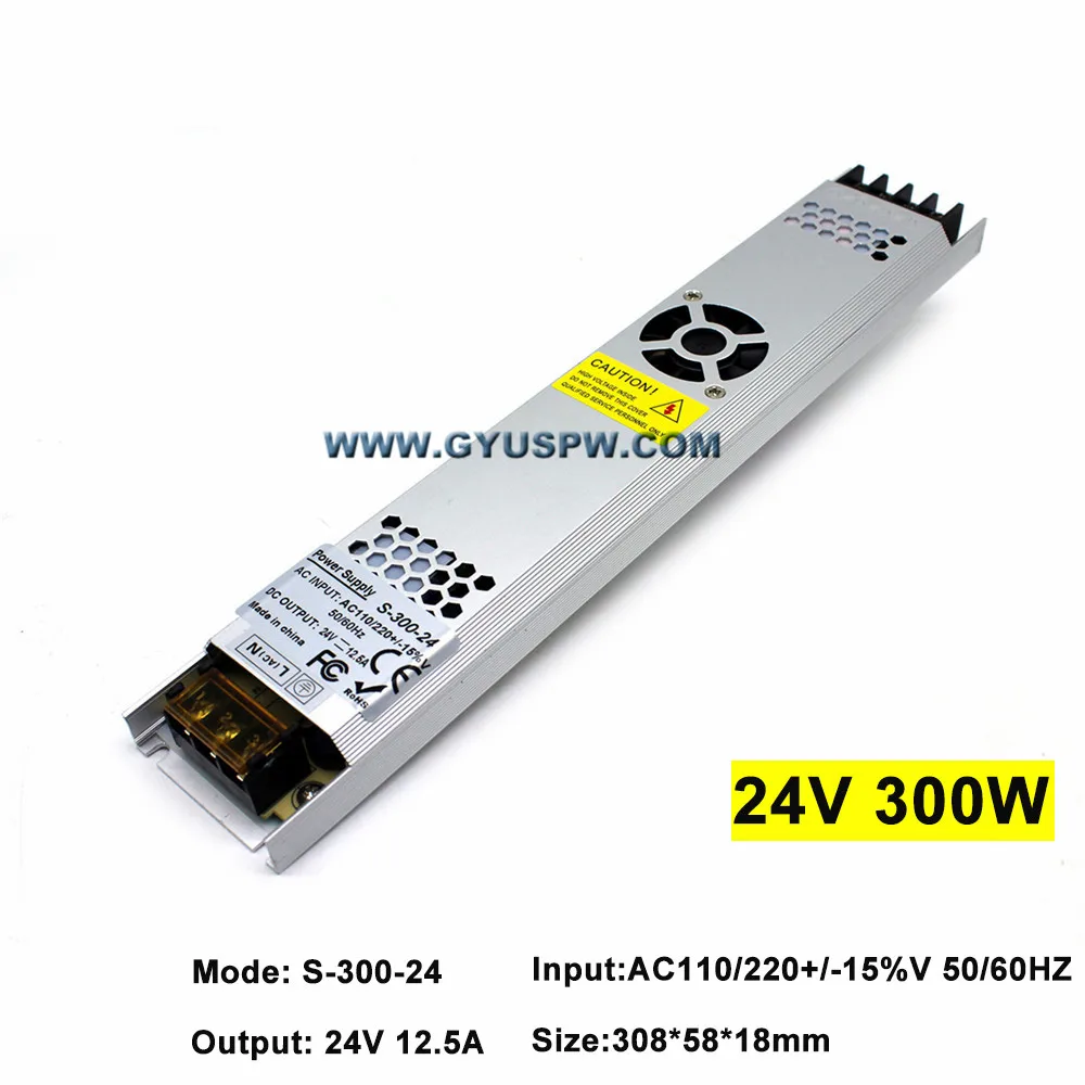 Ультратонкий светодиодный трансформатор DC24V 72 Вт 100 120 150 180 200 300 220 Драйвер адаптер