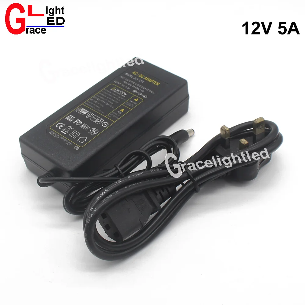 12V5A 12В 5А AC100V 240V 60 Вт светодиодный адаптер питания Светодиодный источник