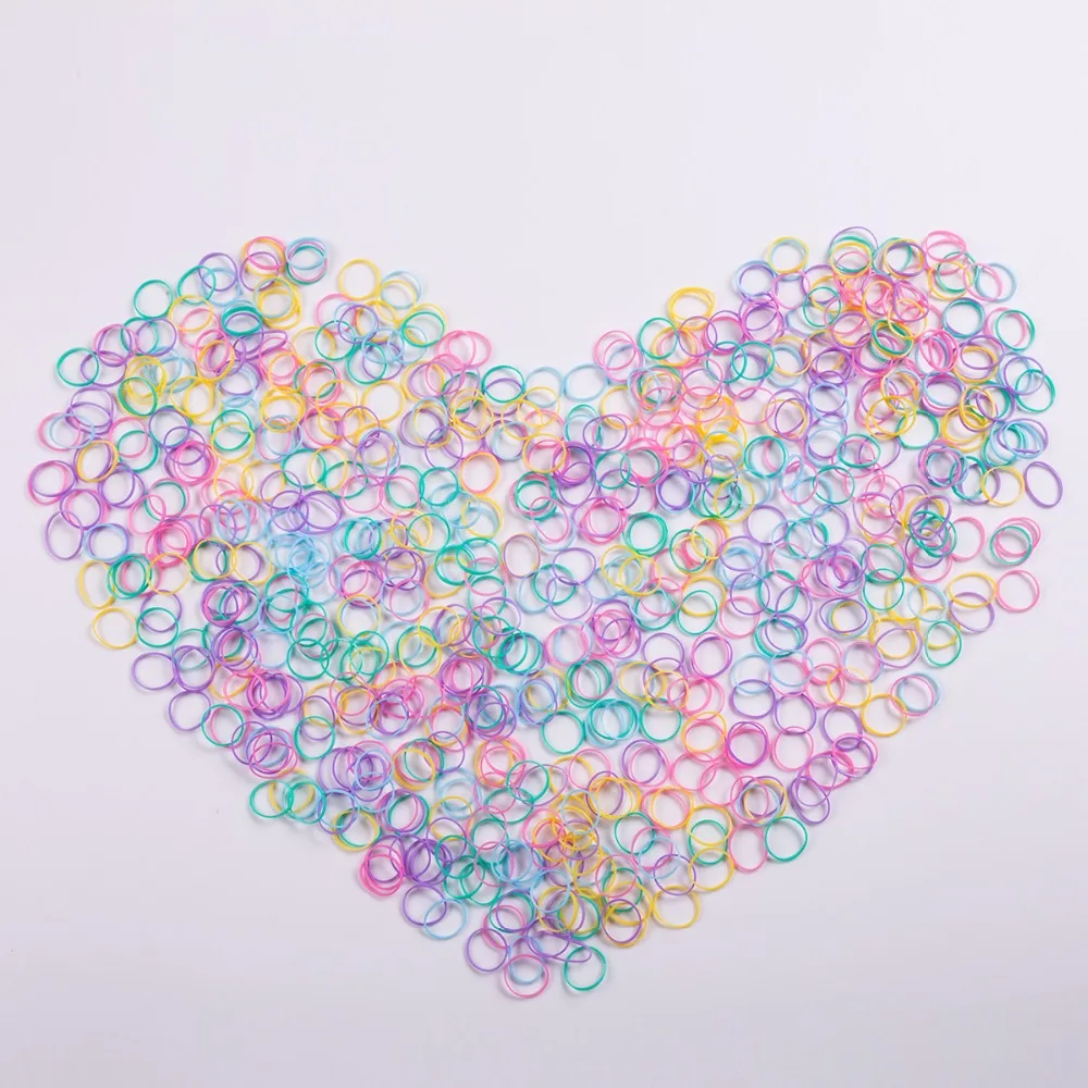 1000pcs Baby TPU Elastic Hair Band Child Ties Kids Scrunchy Girls Ponytail Holder Rubber Bands Accessories | Детская одежда и