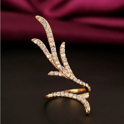 Fire Rhinestone полные кольца на палец женские модные ювелирные изделия коктейльное