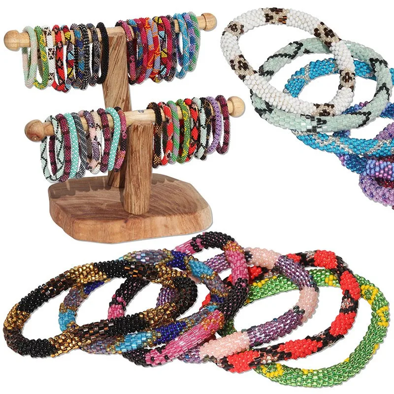 Женский браслет ручной работы модный дружбы плетеные крючком бусины с красными