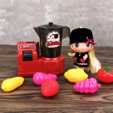 A and a random doll Ddung Мини Бытовая техника набор с куклой ролевые игры Детские игрушки очиститель стиральная машина соковыжималка плита игрушки для детей игрушки - Цвет: A and a random doll