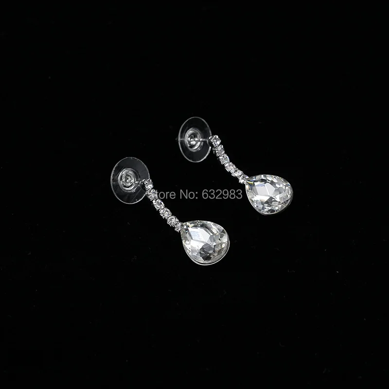 Новое посеребренное Ожерелье Стразы в стиле капли с кристаллами набор длинных