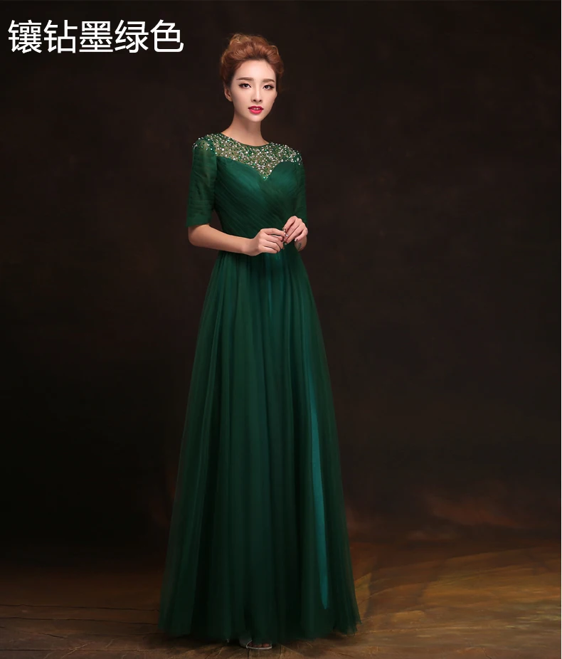 

2019 Free shipping O-neck Prom Party gowns Long Evening dress Robe de soiree vestido de casamento longo com TK401
