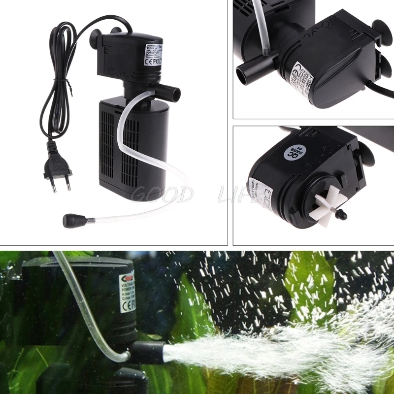 Погружной аквариумный водяной насос фильтр внутренний Аквариум Пруд 12/18/25/35 Вт штепсельная вилка европейского стандарта увеличение воздуха Aquario аксессуар