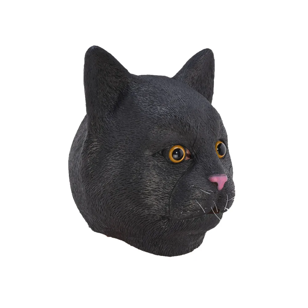 Латексная маска в виде черной кошки на Хэллоуин новинка костюм для вечеринки