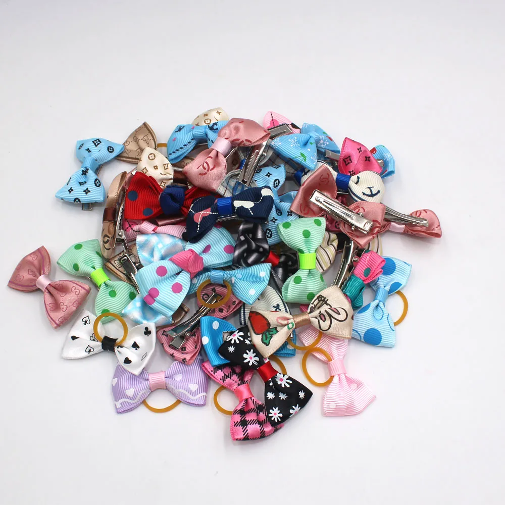 30 шт./упак. банты для волос домашних животных металлическая заколка собак и кошек